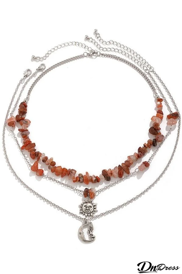 Ethnic Style Stacked Gravel Beaded Necklace