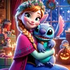 Princess Anna And Stitch-11CT Stamped Cross Stitch 40*40cm/15.75*15.75in