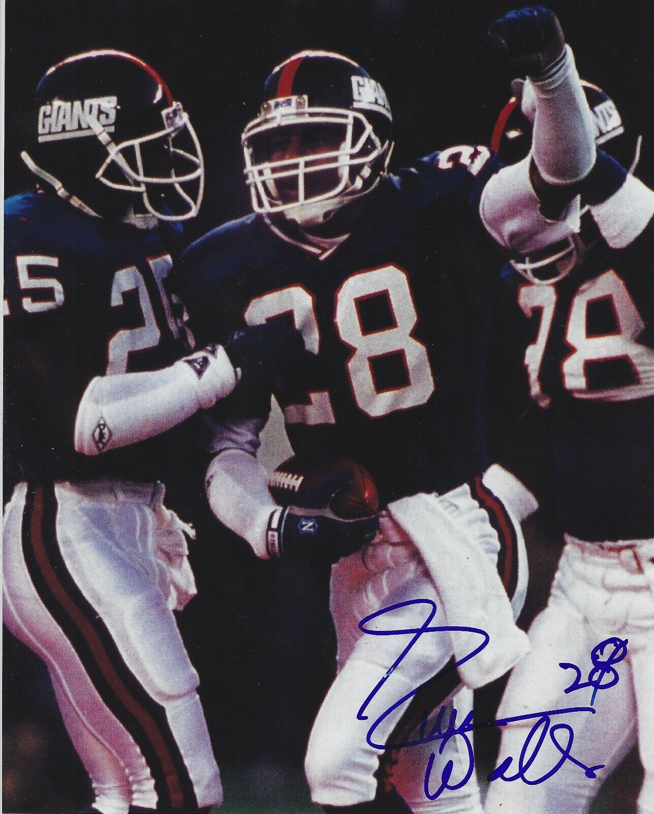 Signed 8x10 EVERSON WALLS New York Giants Autographed Photo Poster painting - w/COA