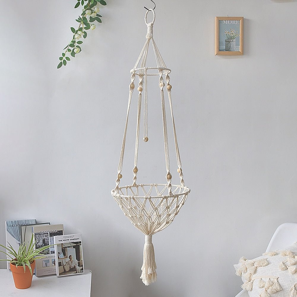 Large Macrame Cat Hammock,Macrame Hanging Swing Cat Dog Bed Basket Home Pet Cat Accessories Dog Cat's House Puppy Bed Gift