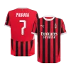 MORATA #7 AC Milan Home Authentic Soccer Jersey 2024/25 &ndash; UCL