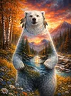Luxury AB Velvet Diamond Painting Kit - Forest Polar Bear