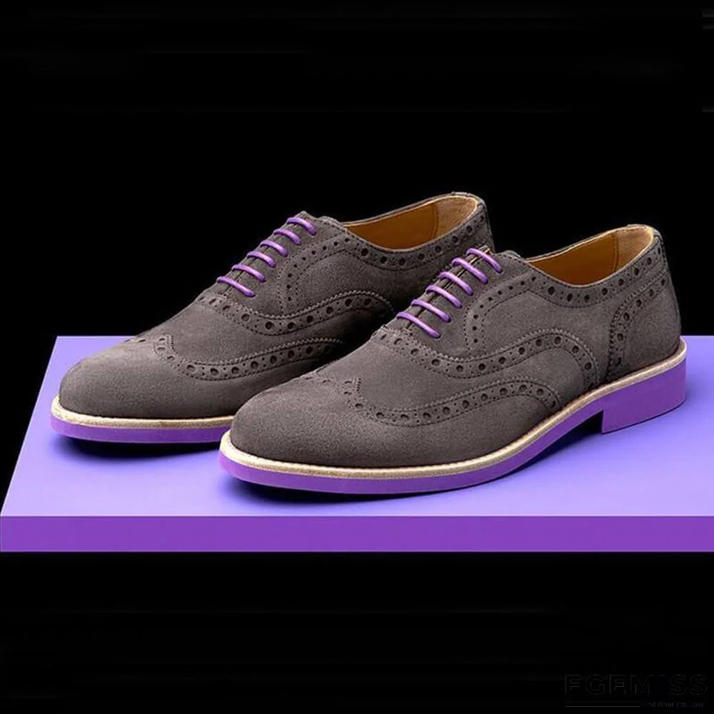 Men's Fashion Brogue Carved Suede Shoes | EGEMISS