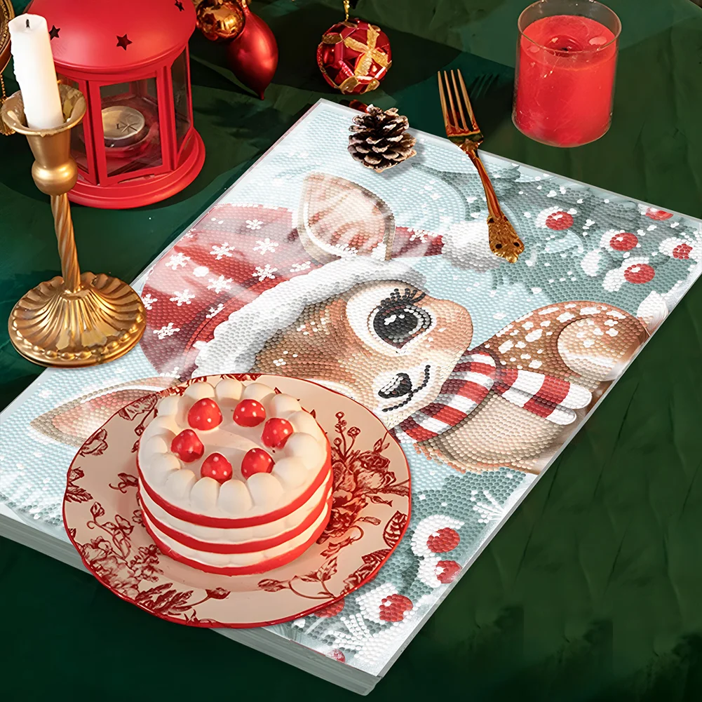DIY Christmas Diamond Painting Placemats DIY Diamond Dot Kits for Home Decor