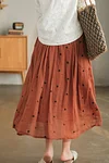 Literary Retro Cotton and Linen Double Skirt