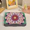 (US Local)Diamond Painting Storage Box DIY 5D Diamond Painting Jewelry Box (Flower B)