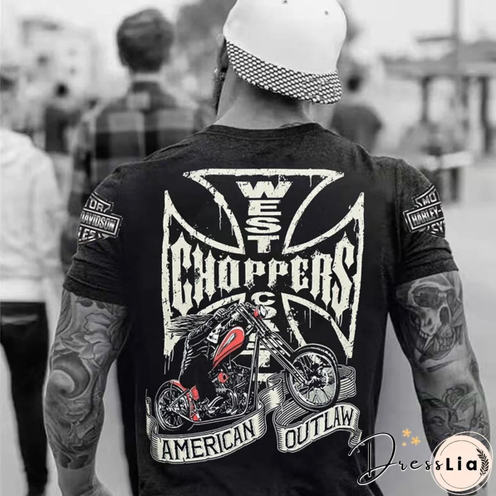 West Coast Choppers Men's T-shirt Cross Black Tuning Biker Shirt