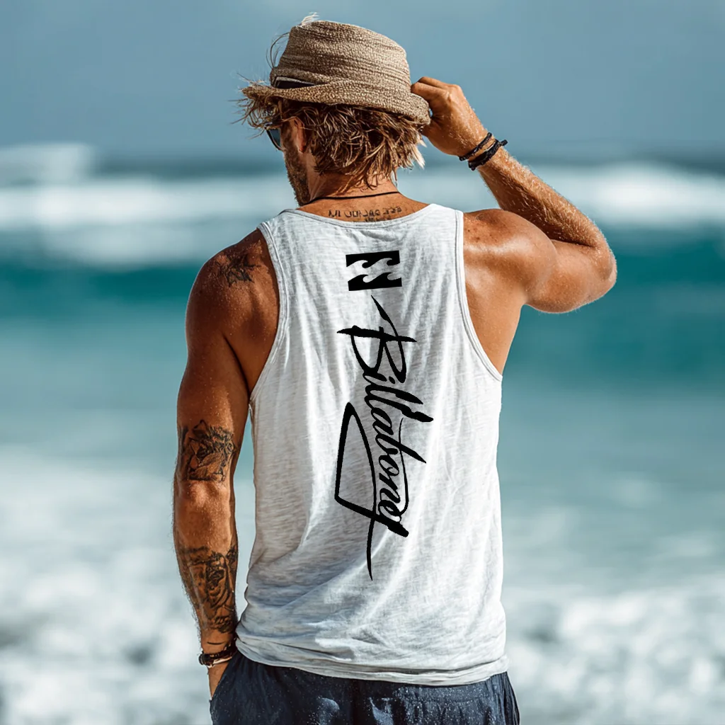 Men's Retro Surf Vacation Loose Printed Vest