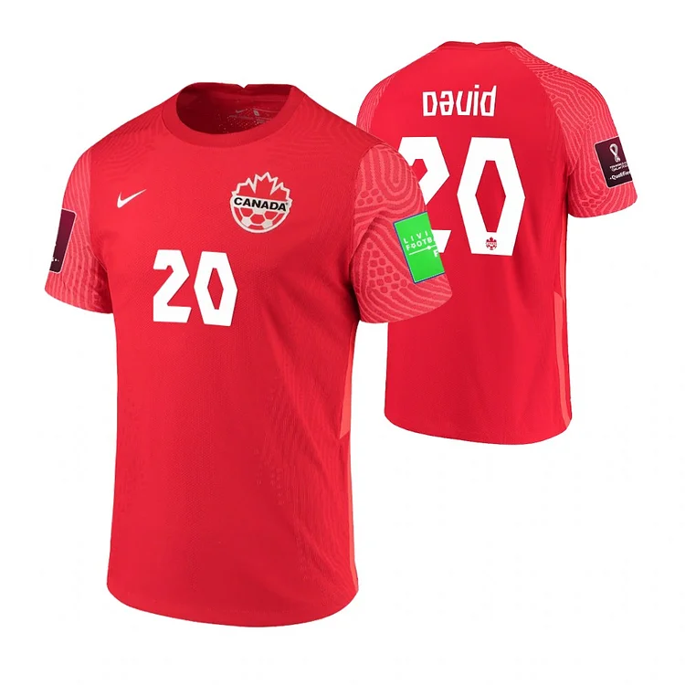 Canada Jonathan David 20 Home Shirt Kit World Cup 2022
