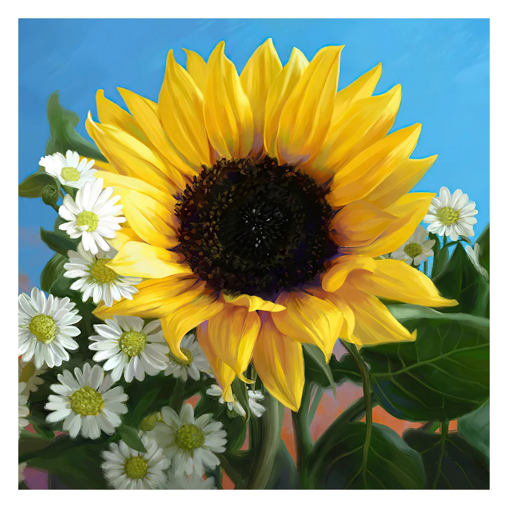 Diamond Painting - Full Round/Square Drill - Sunflower(30*30 - 50*50cm)
