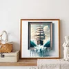 (40*40cm)Sailboat - Full Round Drill Diamond Painting