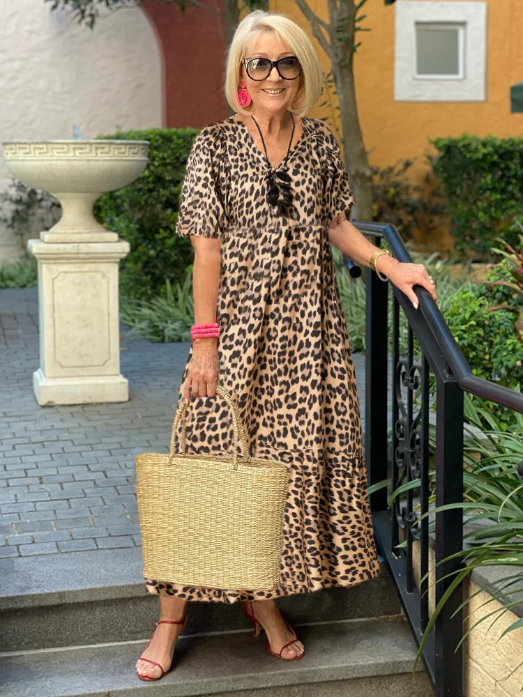 Leopard Print Beach Tunic Dress VangoghDress