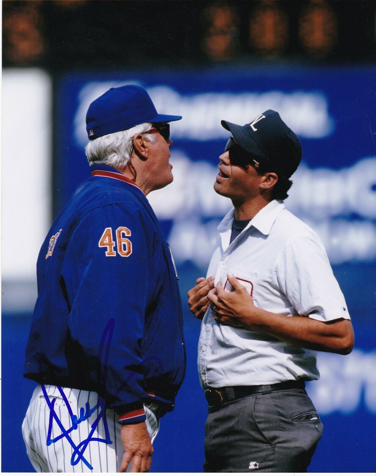 DALLAS GREEN NEW YORK METS ACTION SIGNED 8x10