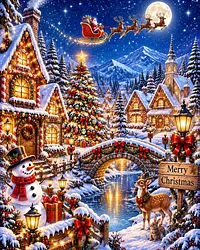 Magical Christmas Night - Diamond Painting