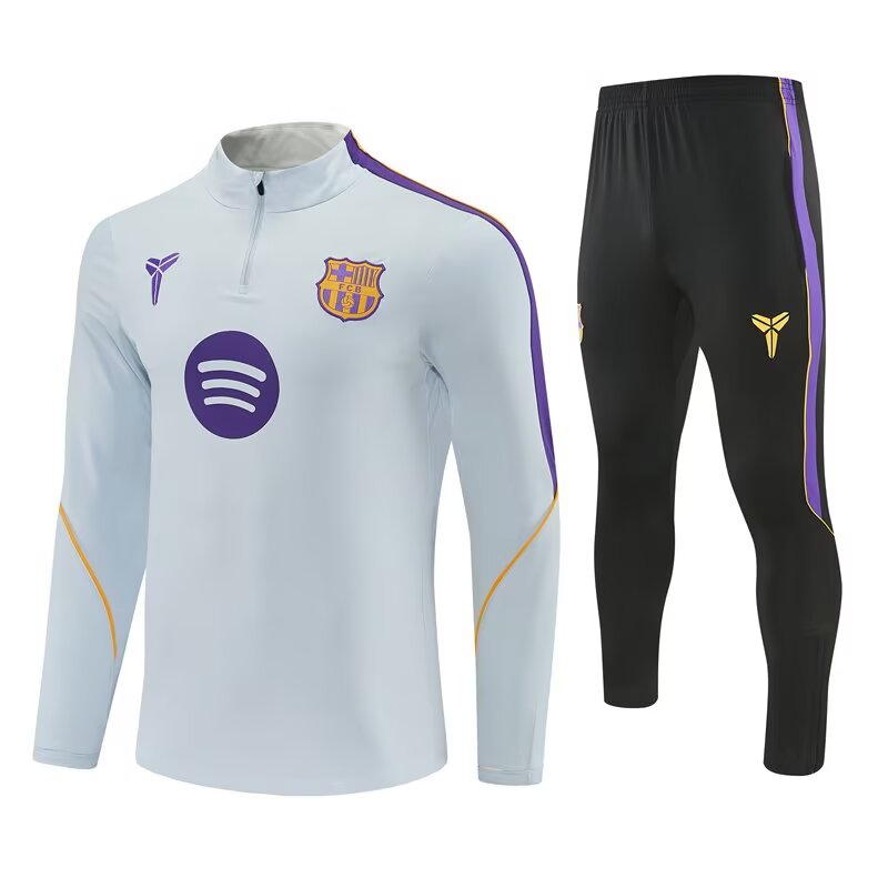 26/27 Barcelona Half-Pull Training Suit Football Jersey Set Thai Quality