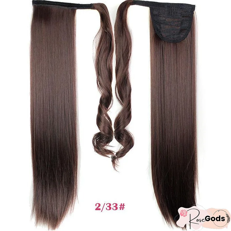 Chemical Fiber Velcro Straight Ponytail Wig Women