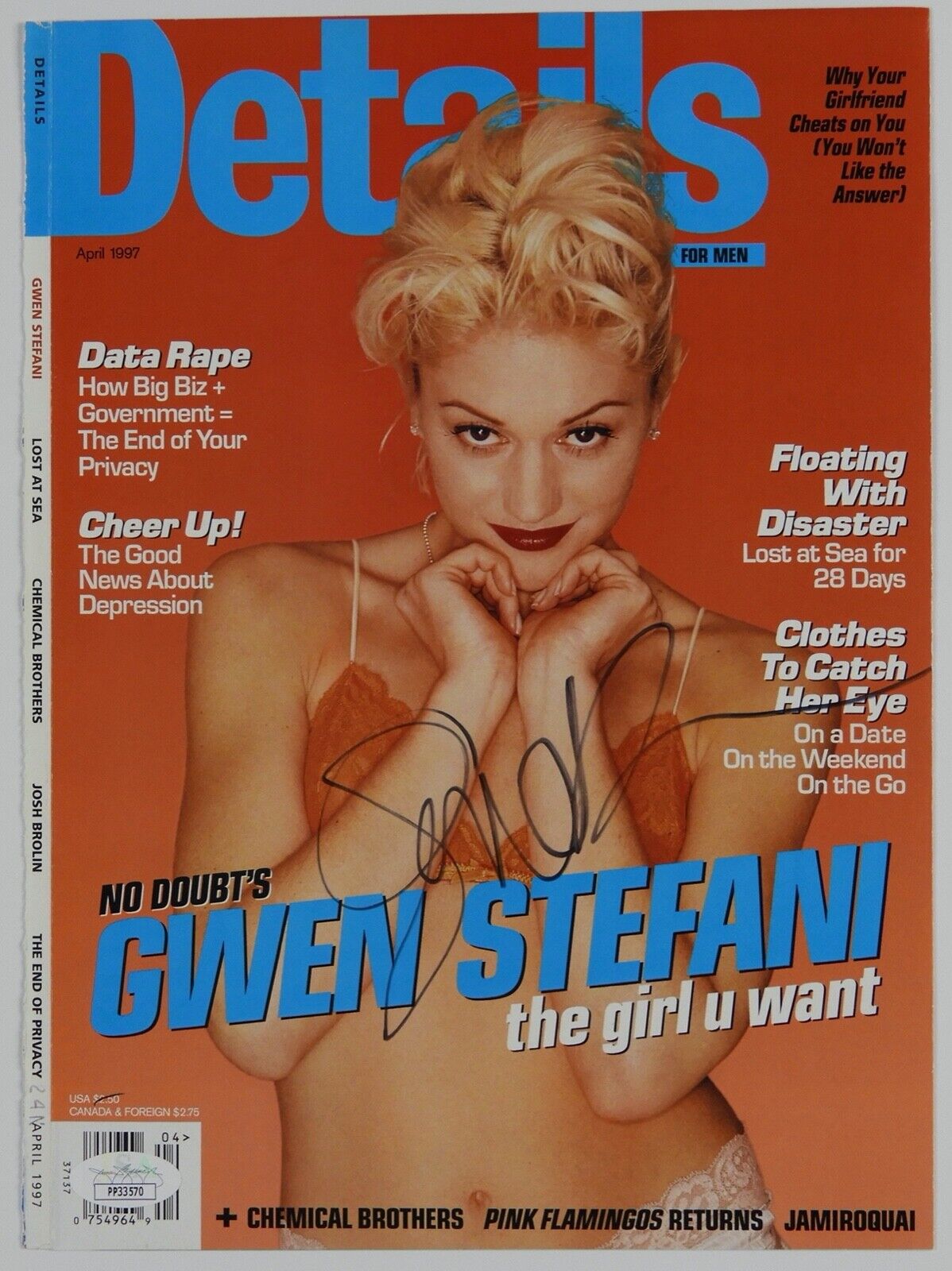 Gwen Stefani JSA Signed Autograph Magazine Cover Details No Doubt