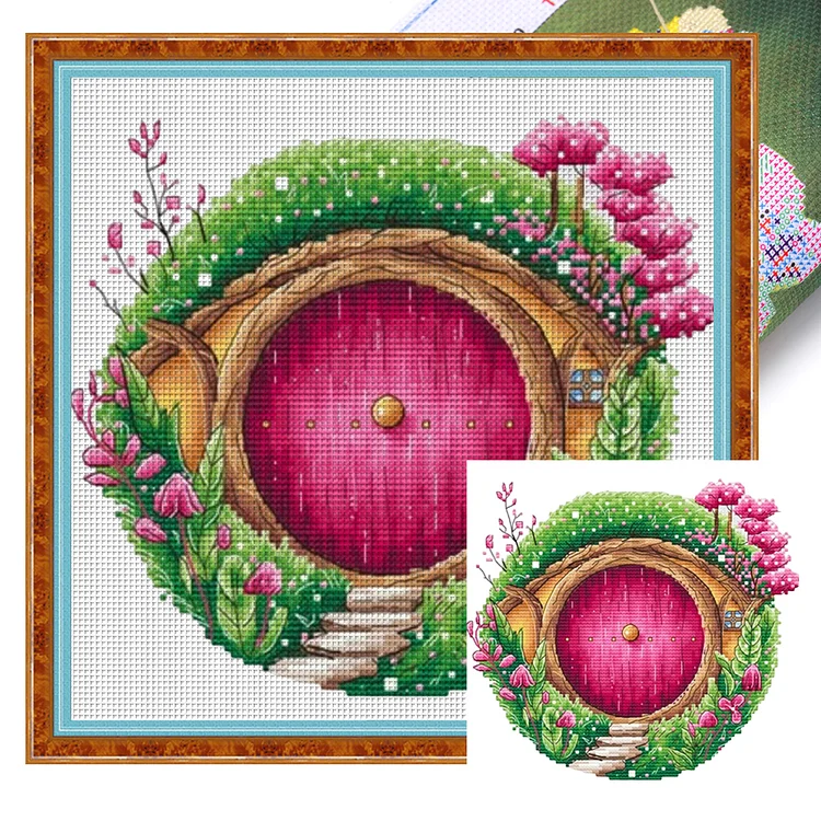 Hobbit House (25*25cm) 18CT Stamped Cross Stitch gbfke