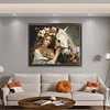 (US Only)Full Embroidery Eco-cotton Thread 11CT Printed Girl Horse Cross Stitch 74x61cm