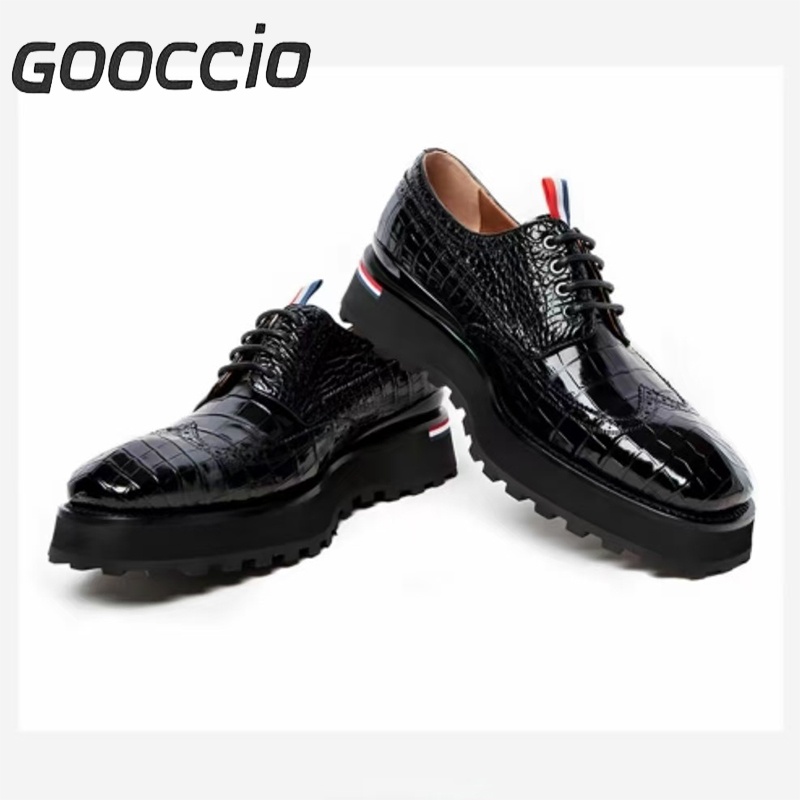 MY215 Prenium Crocodile Leather Dress Shoes/Derby Shoes For Men GOOCCIO   