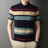 Top Grade New Summer Brand Striped Embroidery Mens Designer Polo Shirts