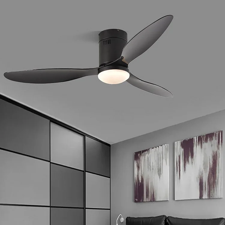 52 Inches Variable Frequency Three-color Dimming LED Ceiling Fan Light with Remote Control - Appledas