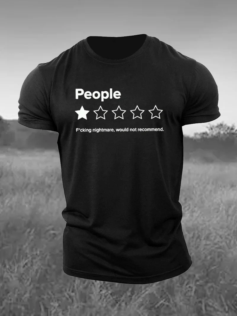 One Star Comment Printed Men's T-Shirt