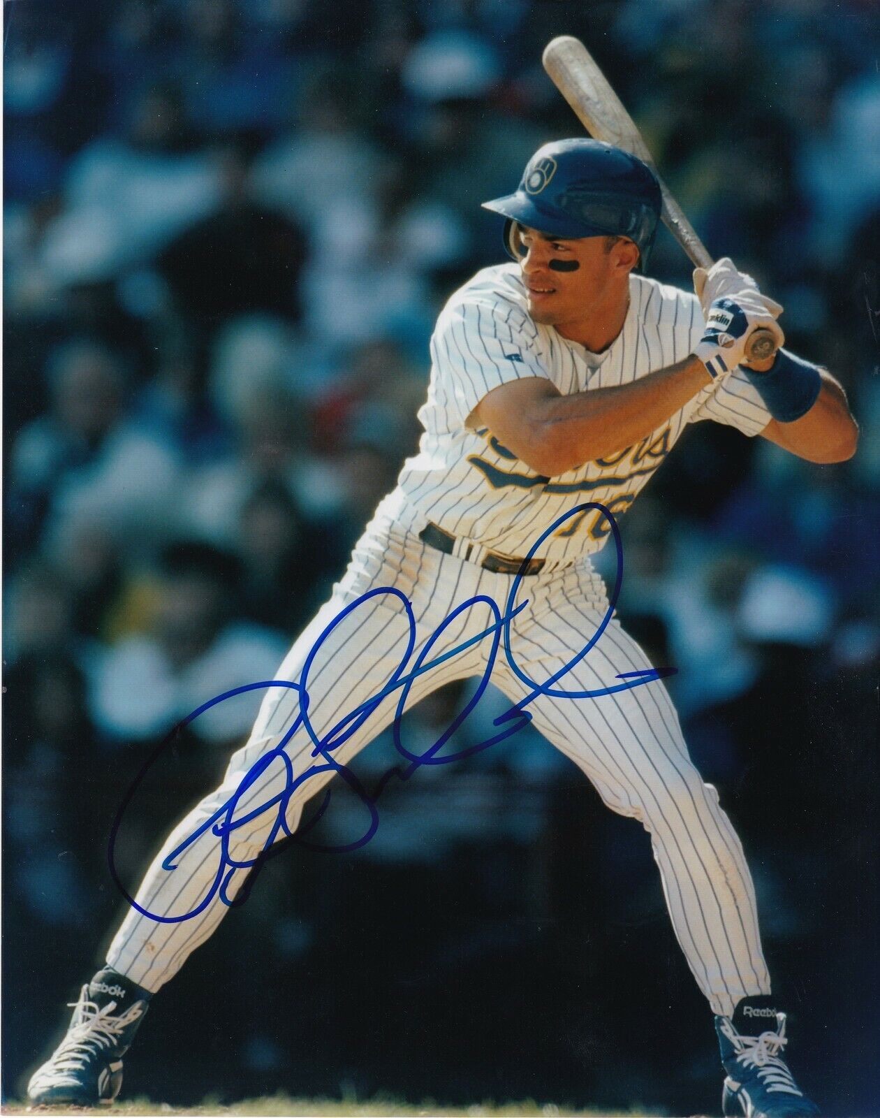 PAT LISTACH MILWAUKEE BREWERS ACTION SIGNED 8x10
