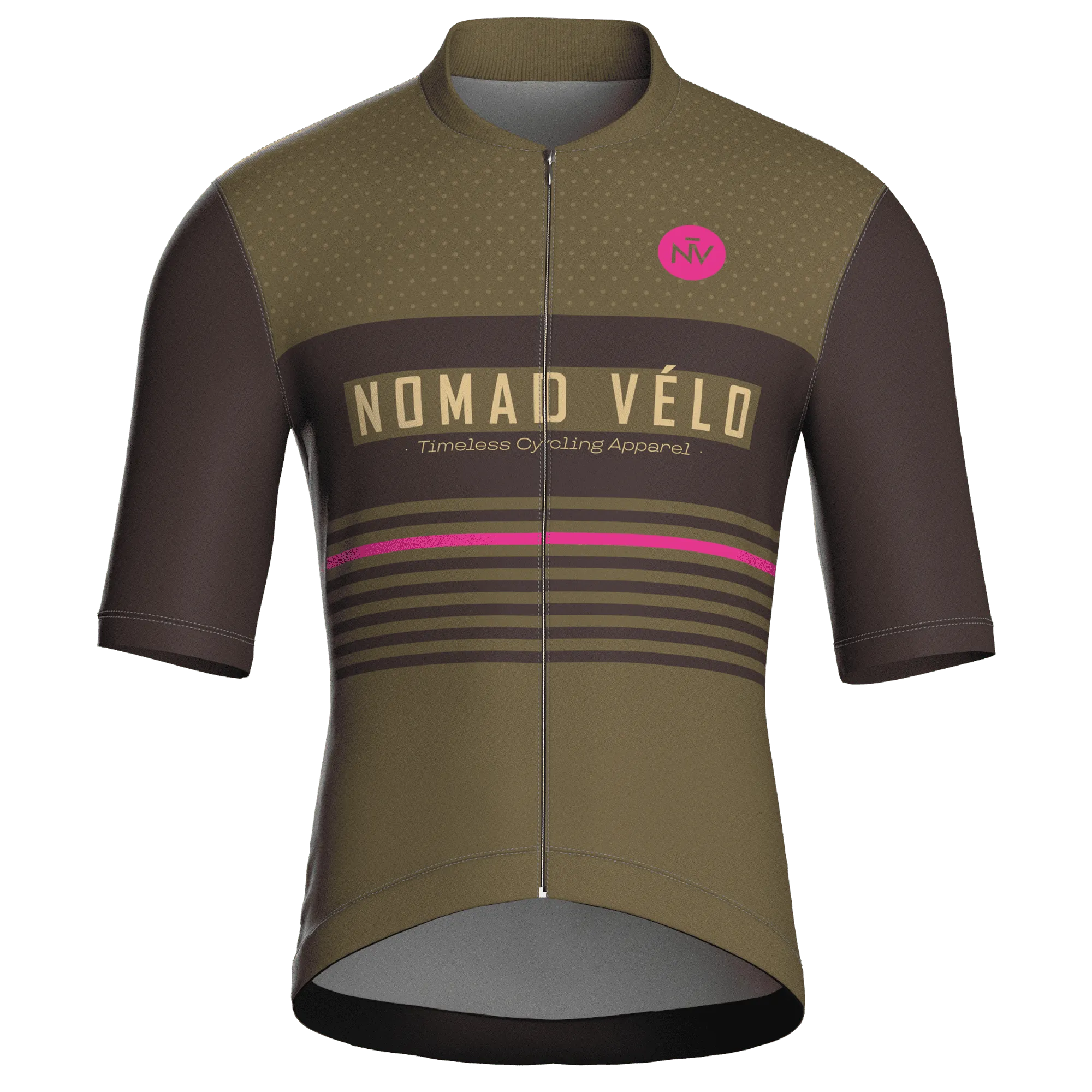 Retro Stripe Khaki Jersey – Cycling Short Sleeve Race Fit