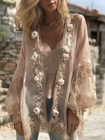 Women's Bohemian Floral Embroidered Art Casual Cardigan