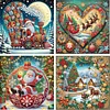 (US Only)4pcs Xmas - Diamond Painting - Partial Special Shaped Drill (Canvas|30*30cm)