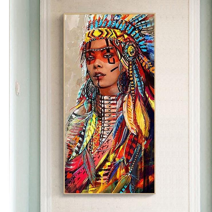 Diamond Painting -Full Round - Indigenous Woman (85*45cm)