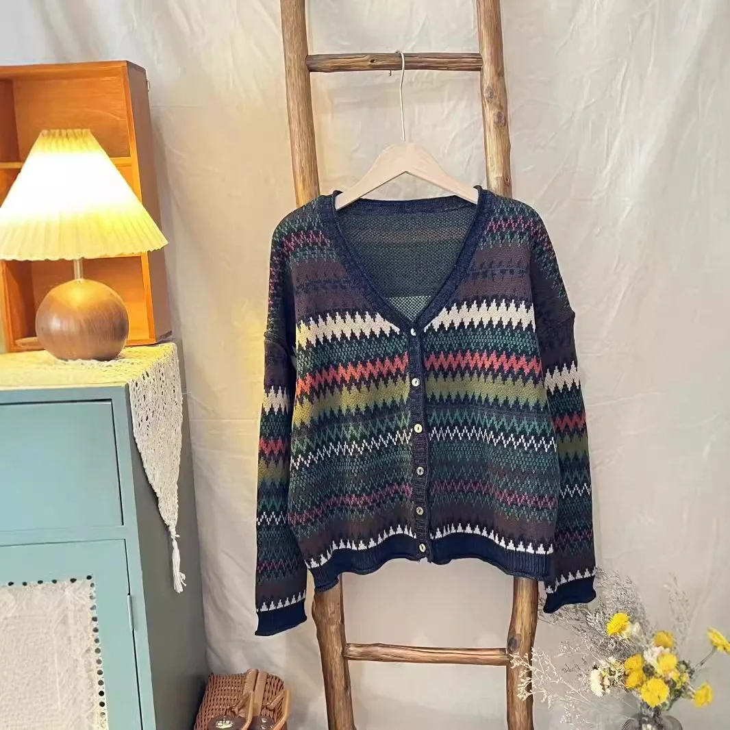 Chicfifth Sweater Women Winter Long Sleeve High Quality Autumn Vintage Top Knitted Cardigan