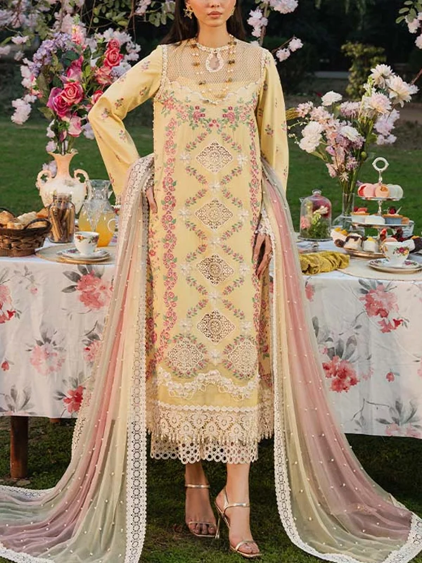 Round Neck Lace Solid Color Top and Pants Suit