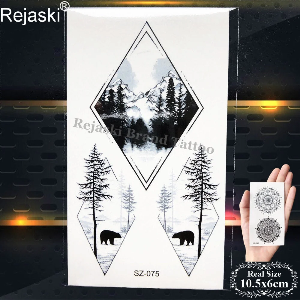 Labrador Dog Temporary Tattoo Stickers Women Body Arm Leaf Black Fake Tatoo Men Kids Waterproof 3D Tattoo Golden Retriever