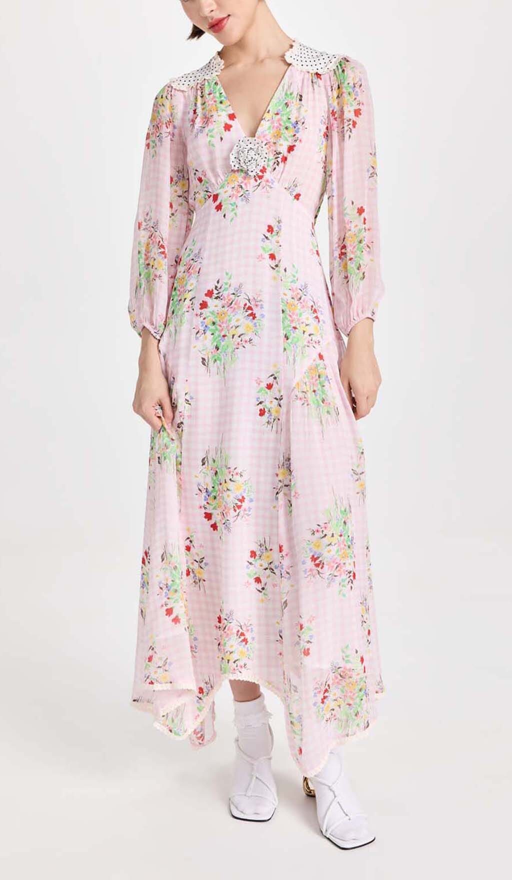Floral Print Maxi Dress In Pink Flowering Girl
