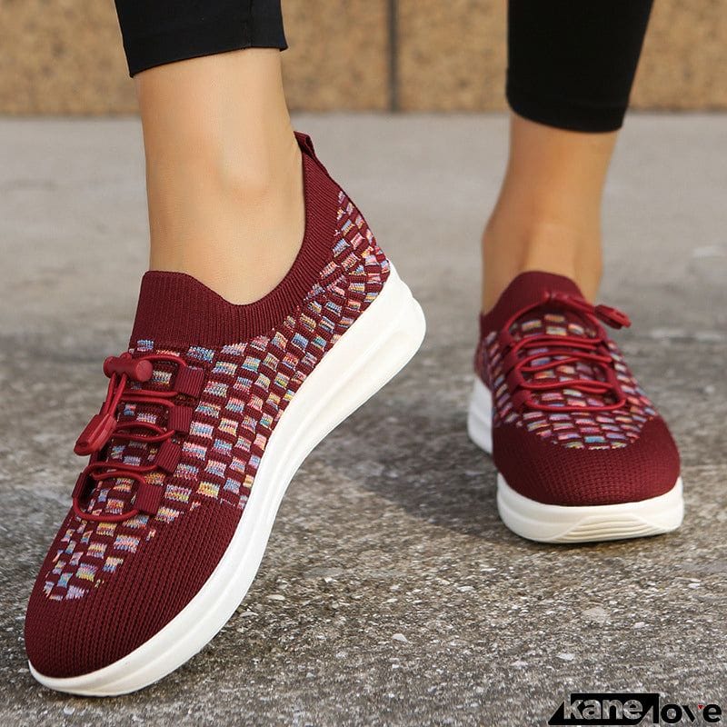 Women's Sports Breathable High Elasticity Mesh Slip-on Running Shoes