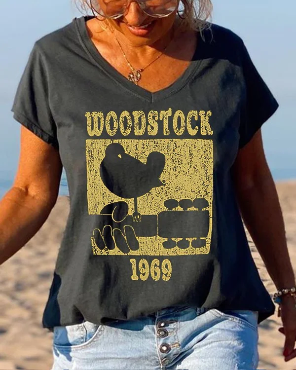 🔥kukelife🔥Bird And Guitar Music Woodstock Women Tees