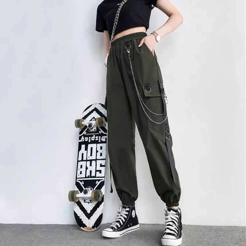Drawstring overalls loose straight leg Korean style trend send chain Techwear Shop