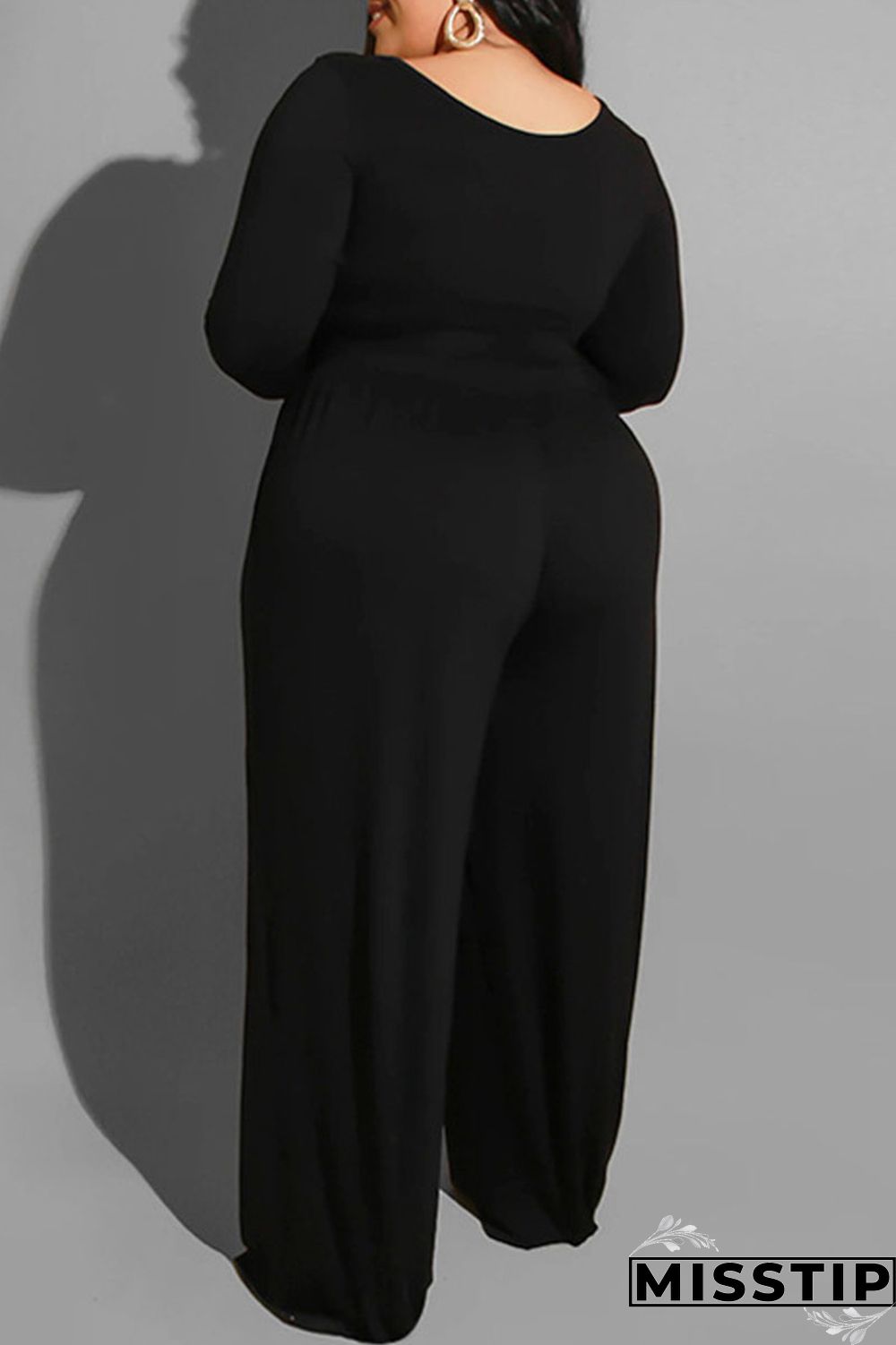 Brown Casual Solid With Belt O Neck Plus Size Two Pieces