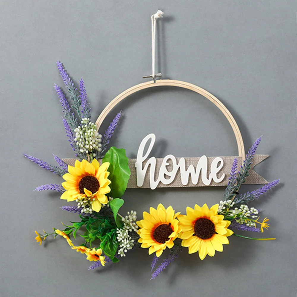 Simulation Eucalyptus Leaf Bamboo Circle Festive Decoration Garland