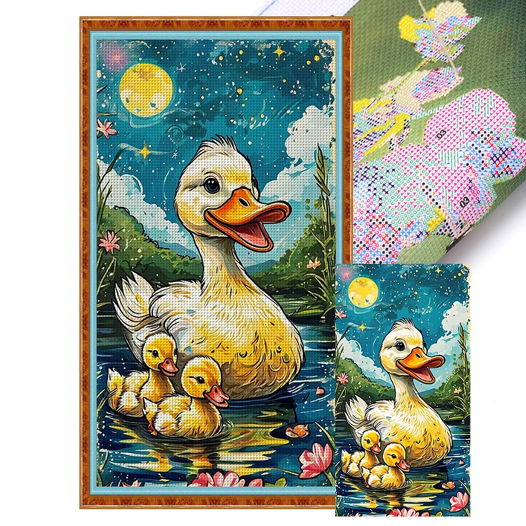 【Yishu Brand】Little Yellow Duck 11CT Stamped Cross Stitch 40*75CM
