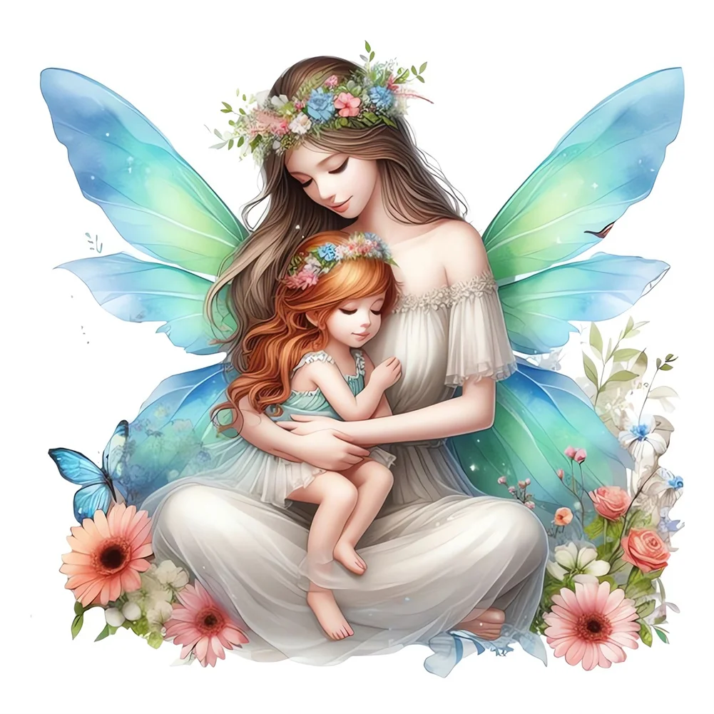 Full Round Diamond Painting - Butterfly Mother(Canvas|30*30cm)