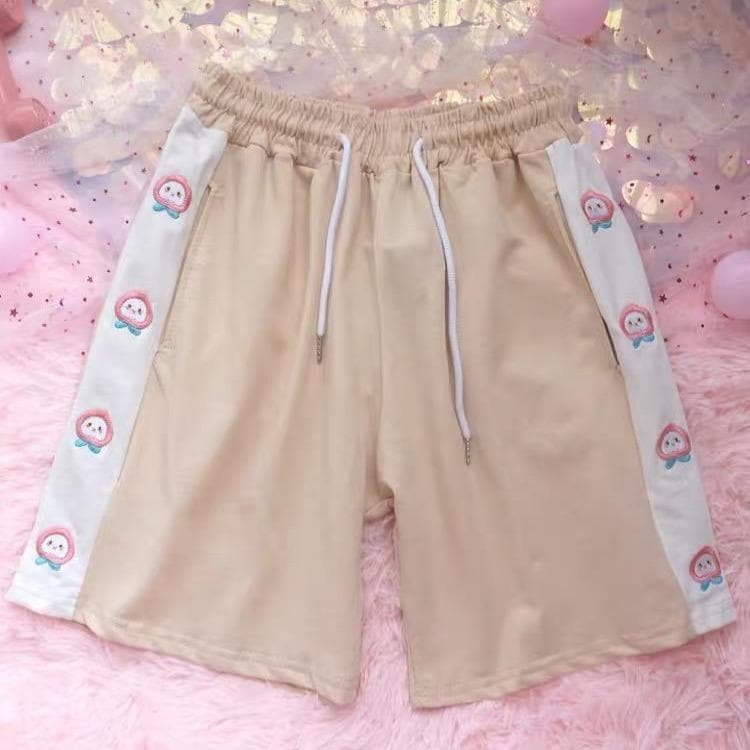 Pink/Beige/Purple Cute Peach Shorts SP15988