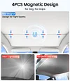Zanch Tesla Model S Accessories Sunshade Roof [2025 Cooling Tech, Heat Insulation] No Sag Foldable Roof Glass Sun Shade for Model S (2020-2025) Tesla Accessories 2026 2025 - Black