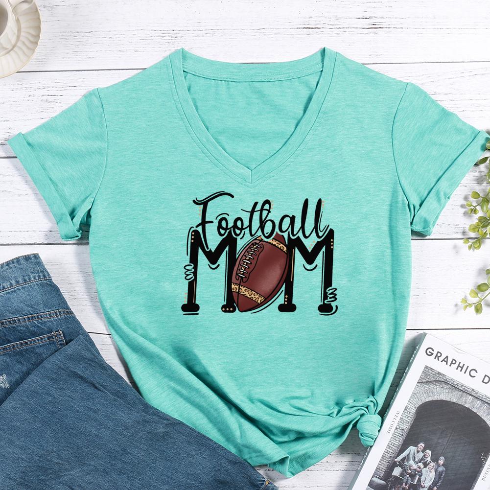 Football mom V-neck T Shirt-Guru-buzz