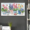 [Brand]Potted Flowers - 14CT Stamped Cross Stitch - 47*28cm - Flower Natural