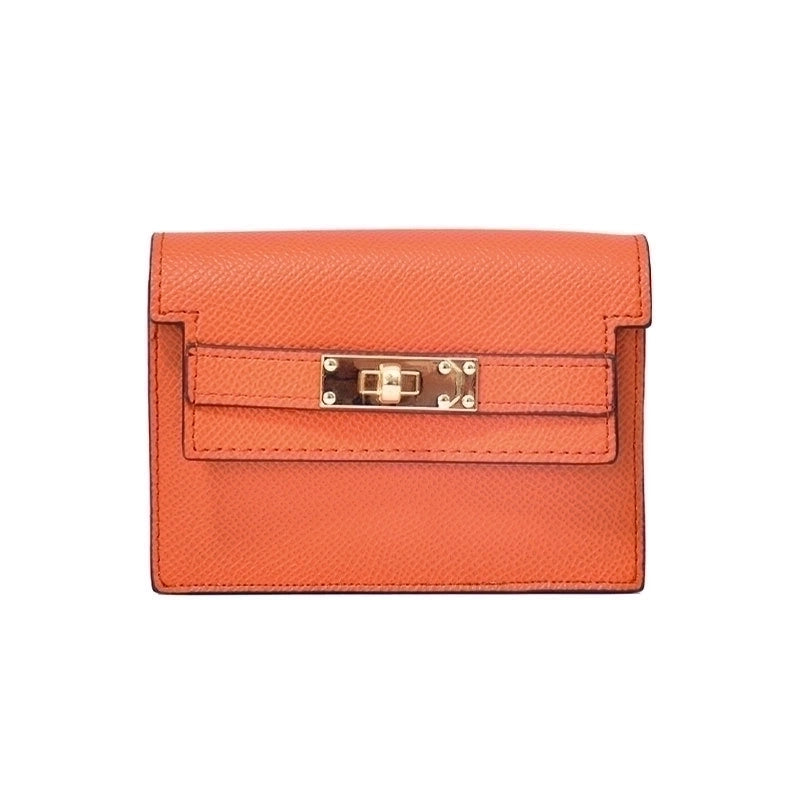 Women’s Solid Color Pu Leather Lock Clasp Wallets