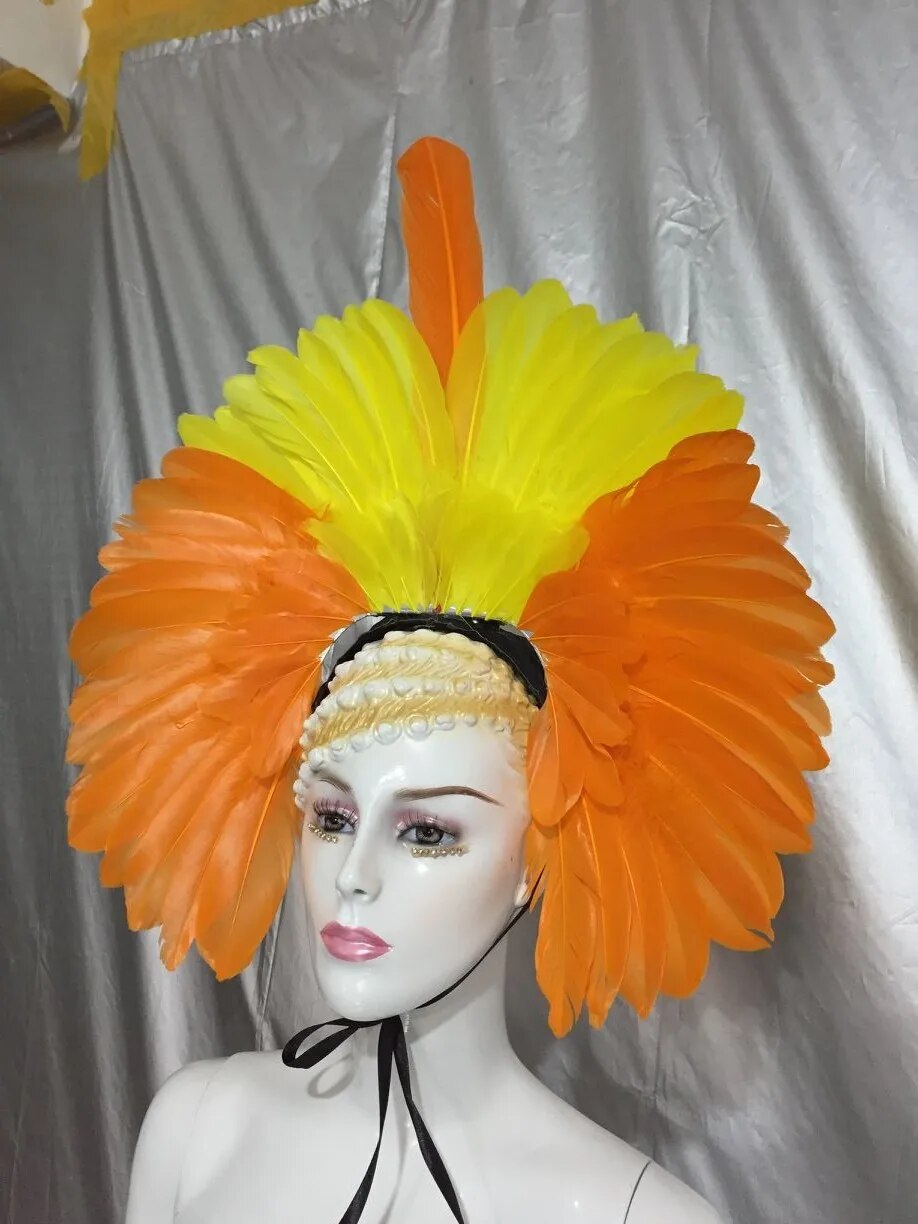VCshoes Brazil Rio Spanish Cuba Santiago Havana Venice Dionysia Carnival Float Mask Dress Masque Ball Costume Samba Plumage Plume Headd
