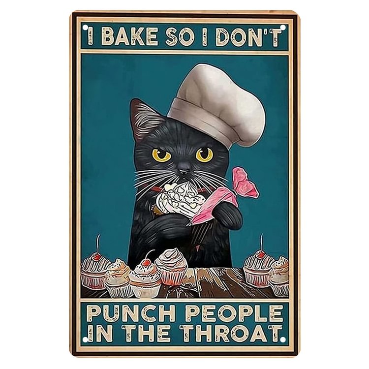 Smirking Cat - Vintage Tin Signs/Wooden Signs - 7.9x11.8in & 11.8x15.7in